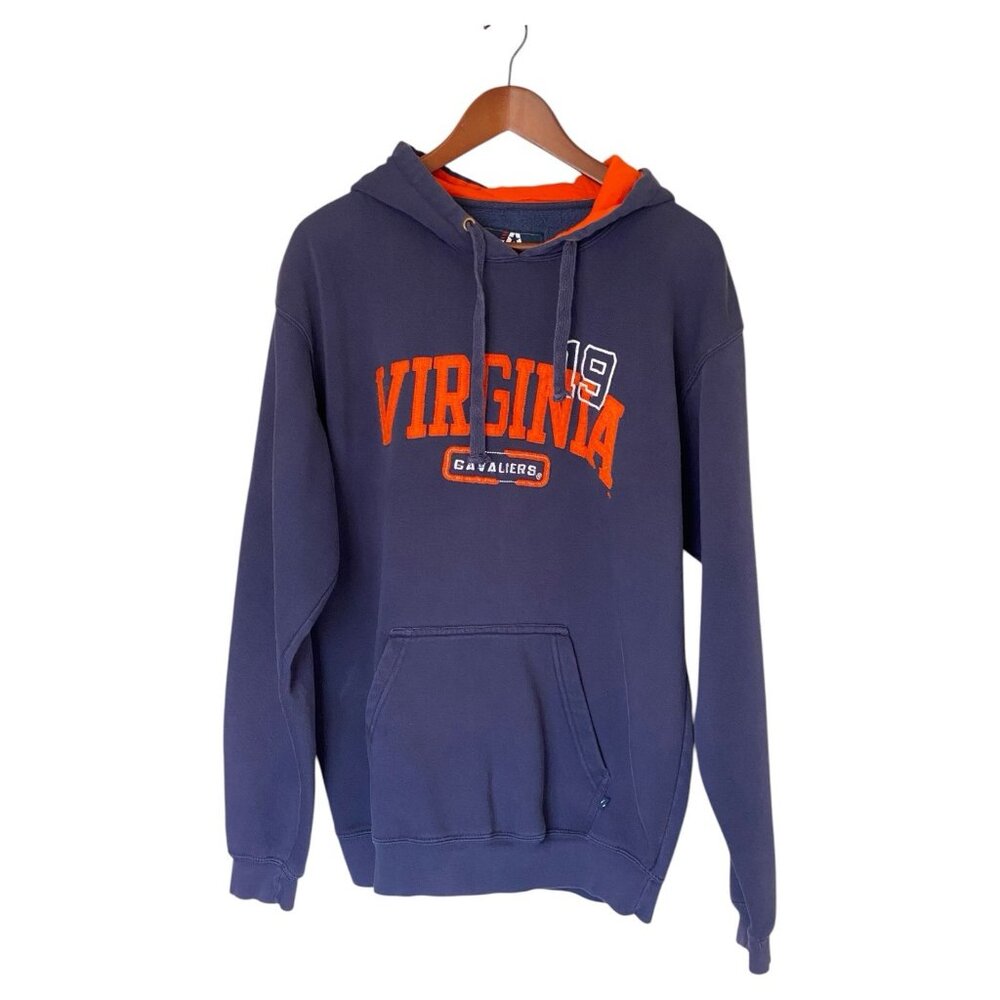 Virginia Cavaliers Blue Pullover Hoodie Size L J America NCAA ACC
